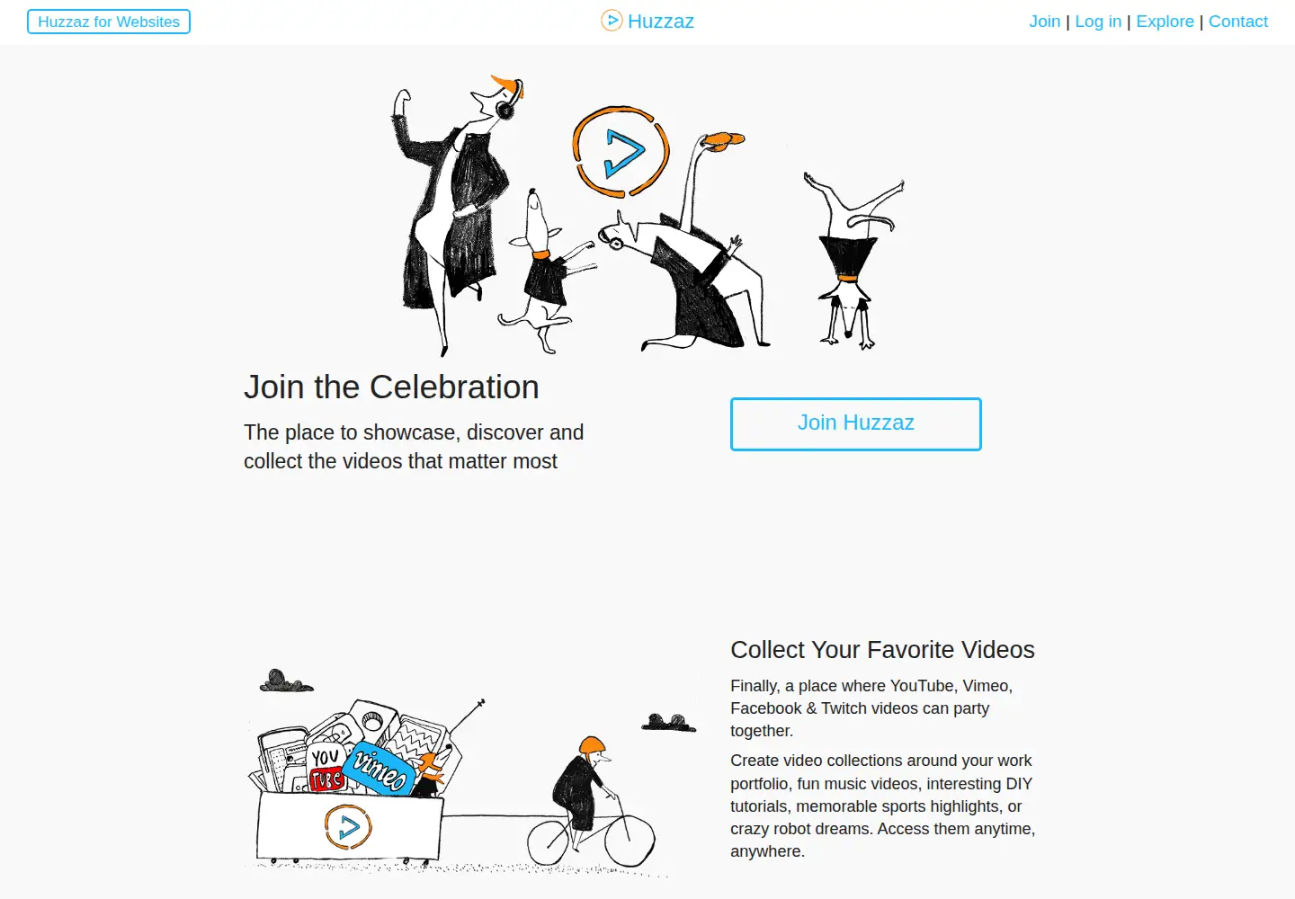 Screenshot of huzzaz.com