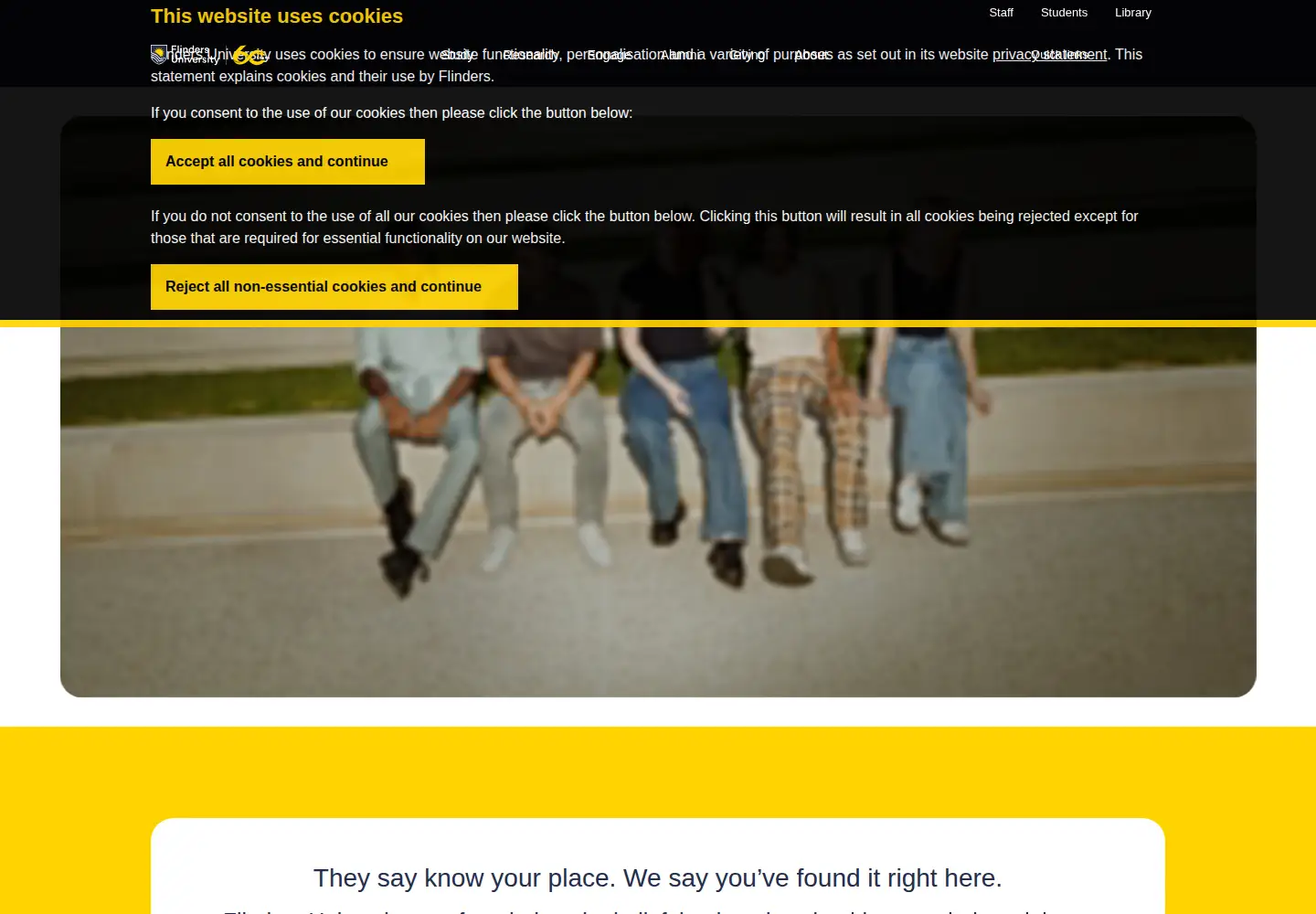 Screenshot of flinders.edu.au