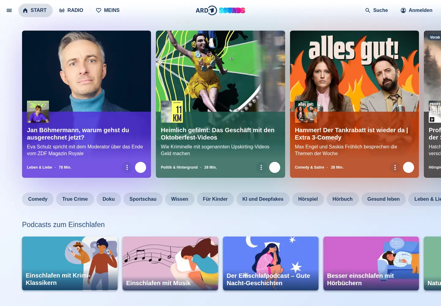 Screenshot of ardaudiothek.de