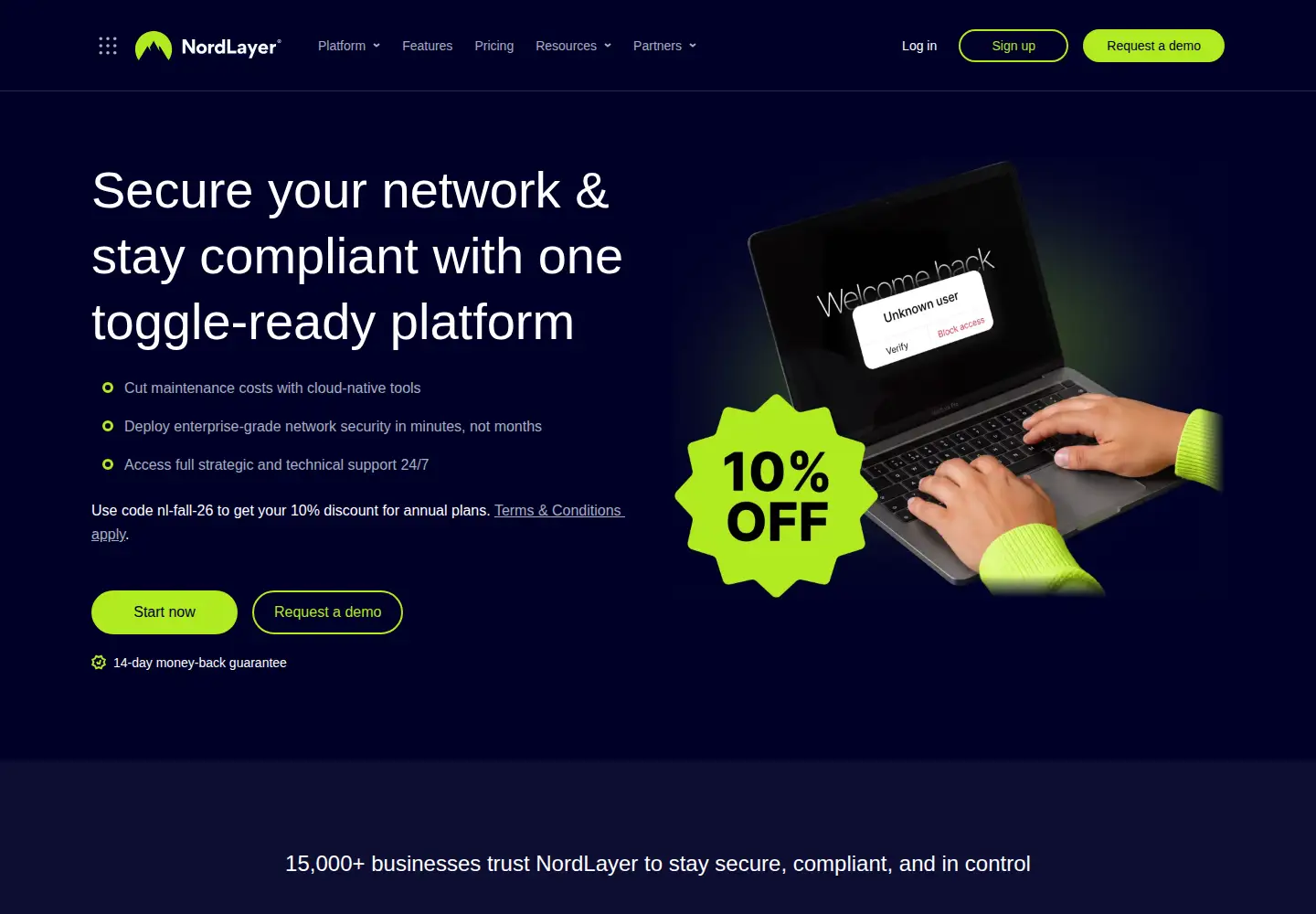 Screenshot of nordlayer.com