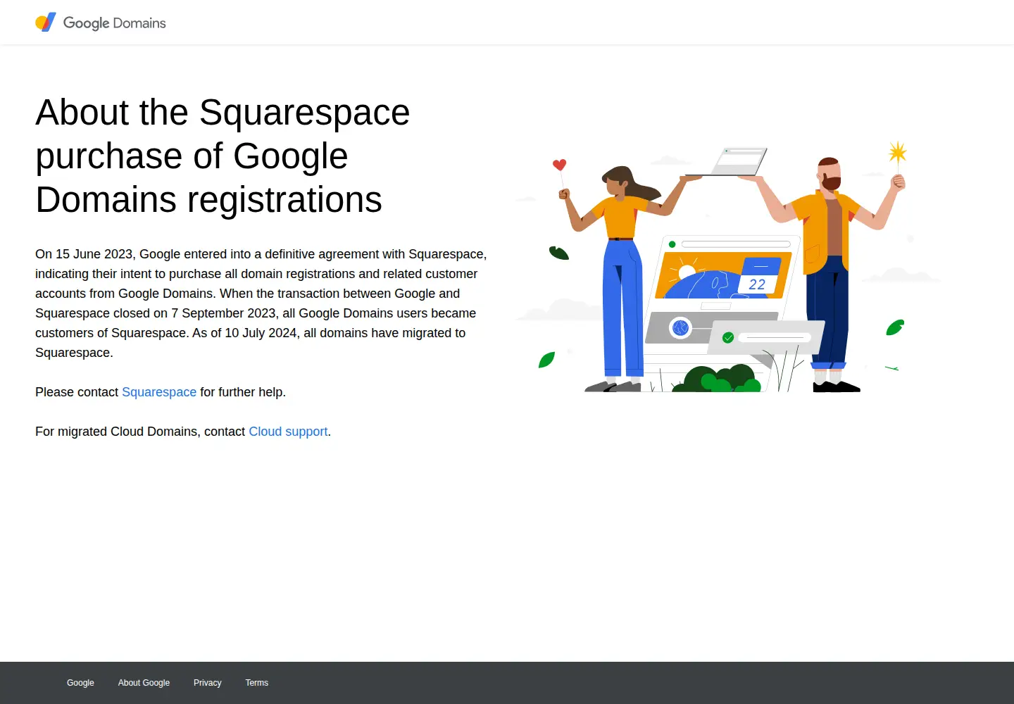 Screenshot of domains.google