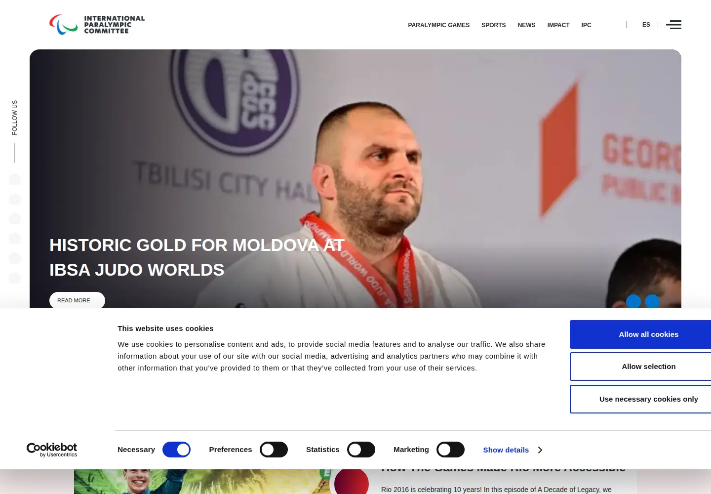 Screenshot of paralympic.org