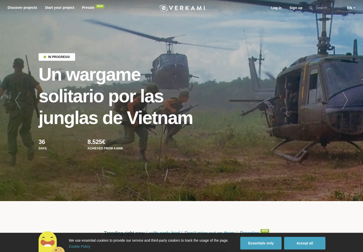 Screenshot of verkami.com