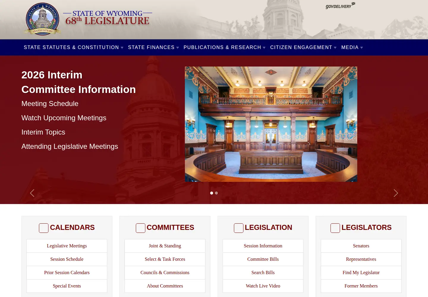 Screenshot of wyoleg.gov