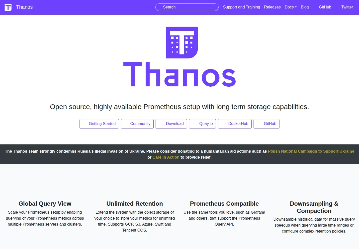 Screenshot of thanos.io