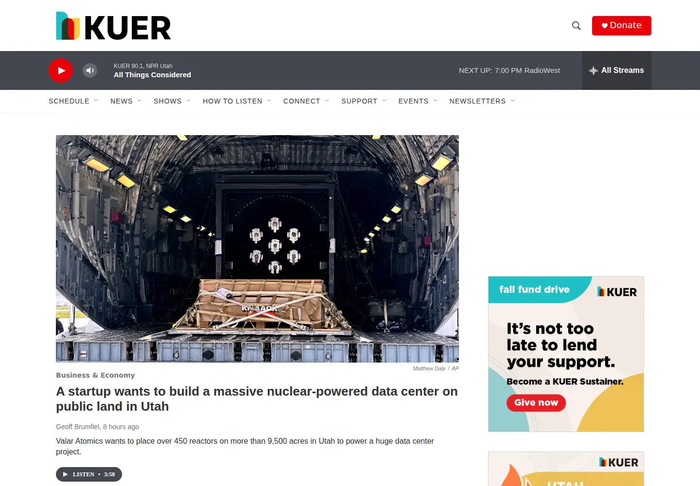 Screenshot of kuer.org