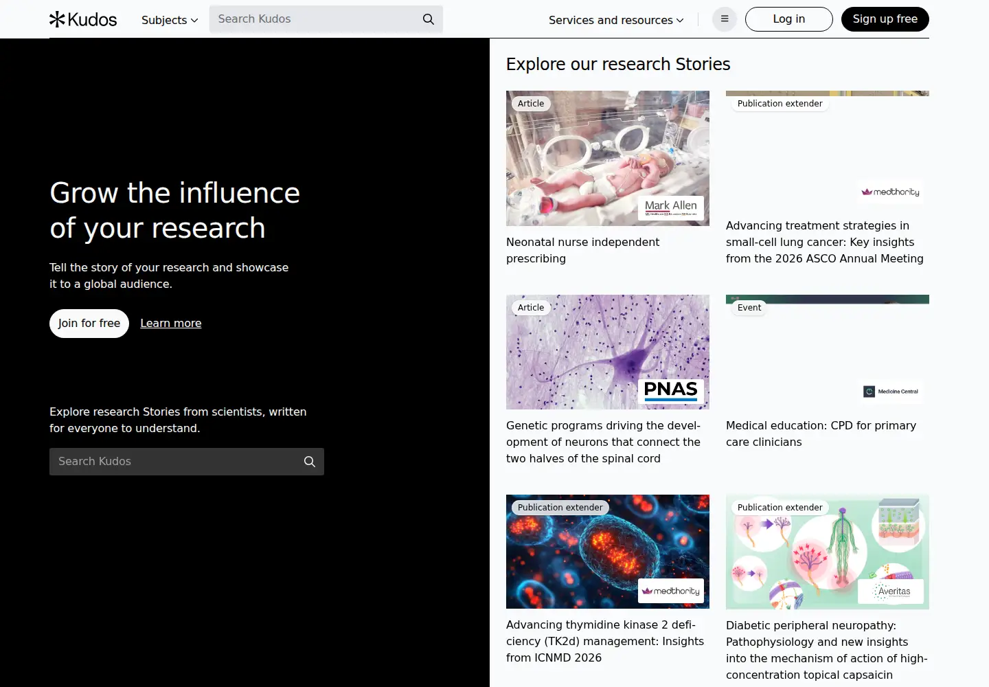 Screenshot of growkudos.com