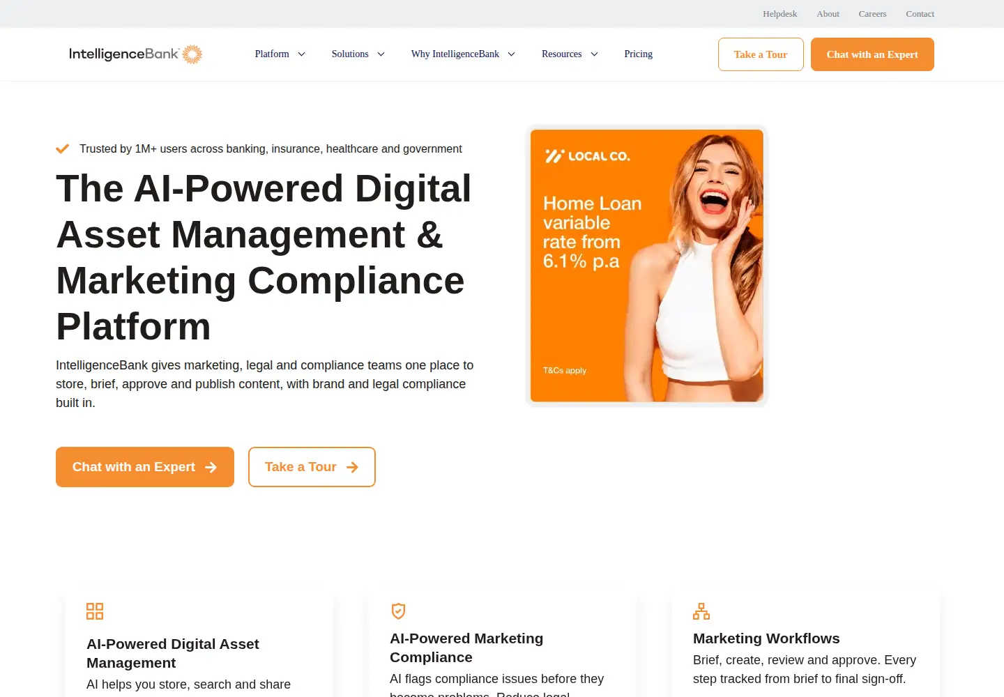 Screenshot of intelligencebank.com