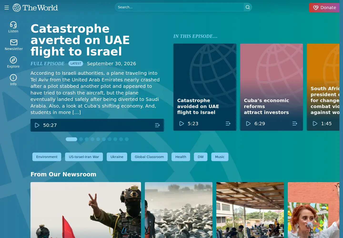 Screenshot of theworld.org