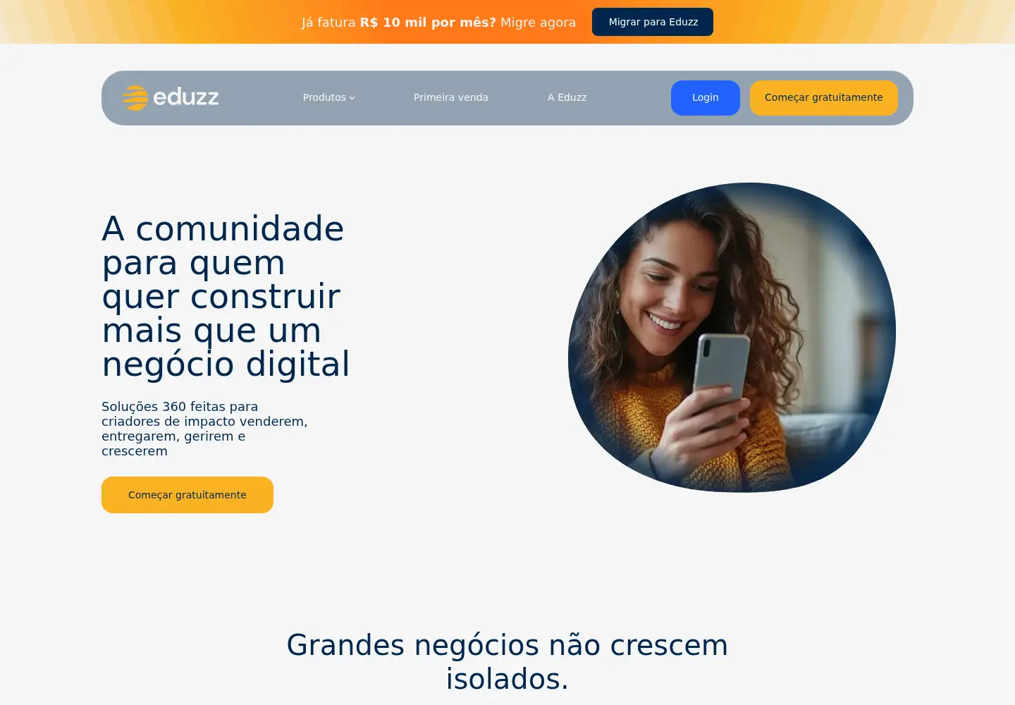 Screenshot of eduzz.com