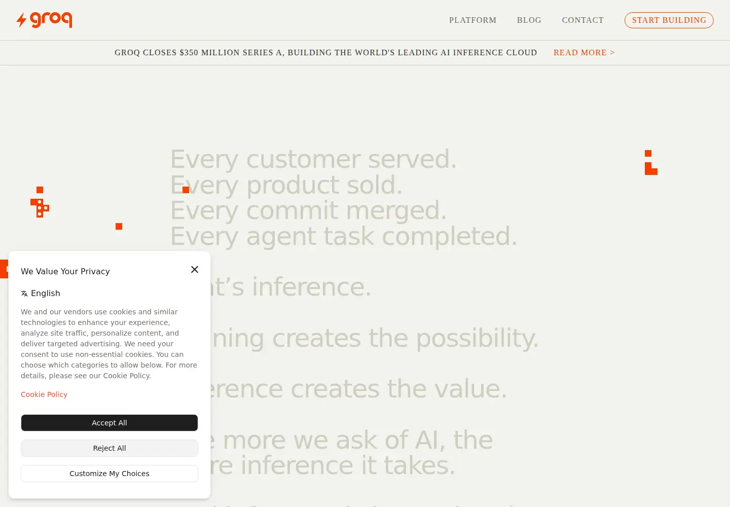 Screenshot of groq.com
