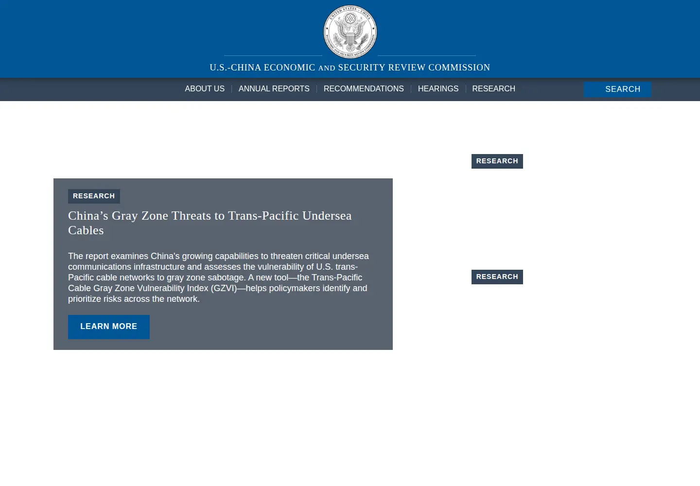 Screenshot of uscc.gov