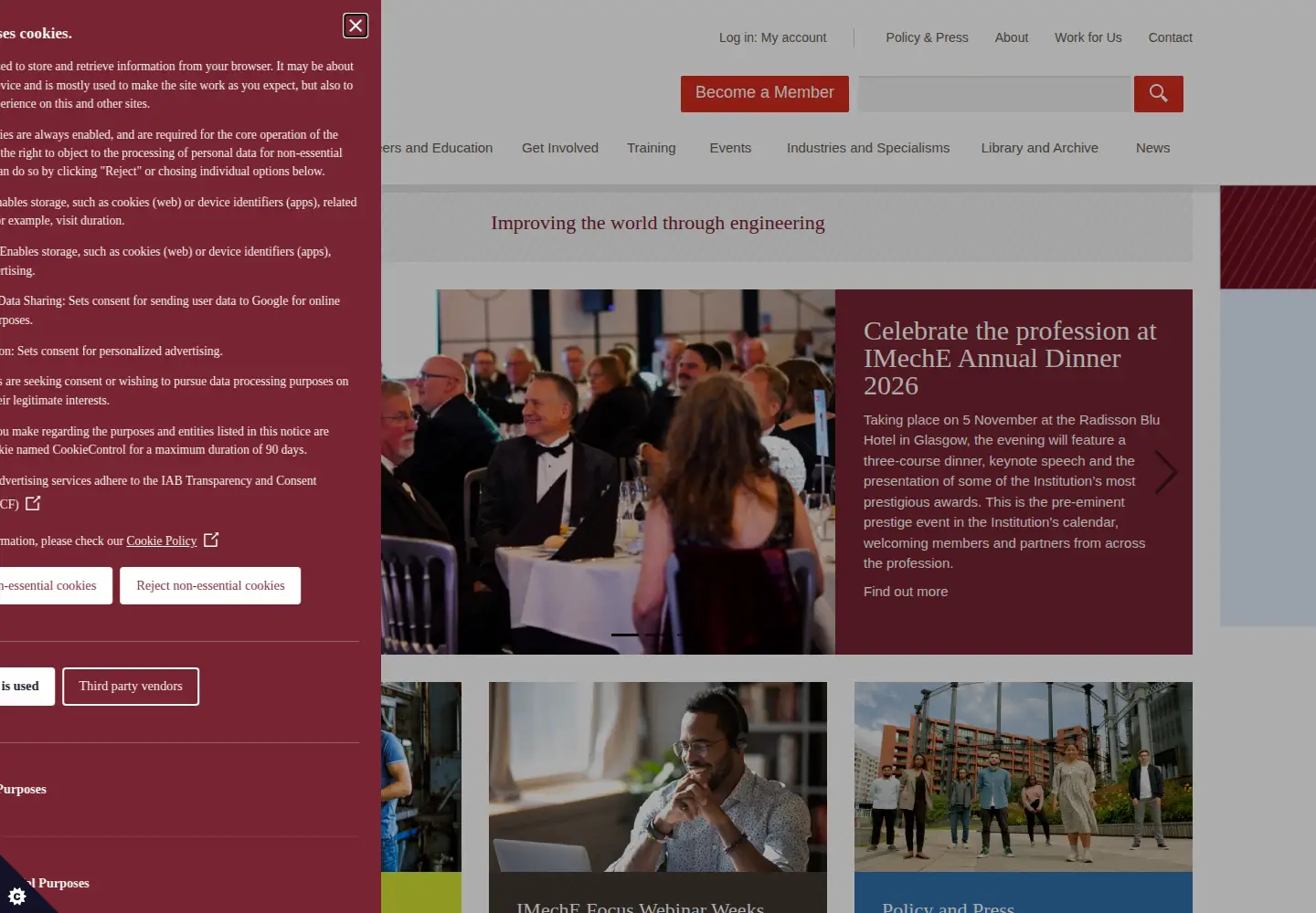 Screenshot of imeche.org