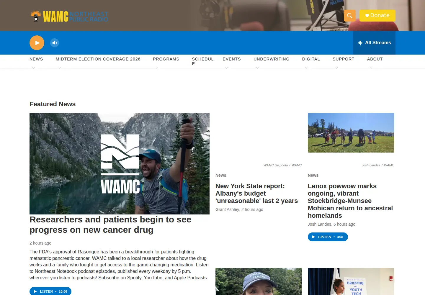 Screenshot of wamc.org