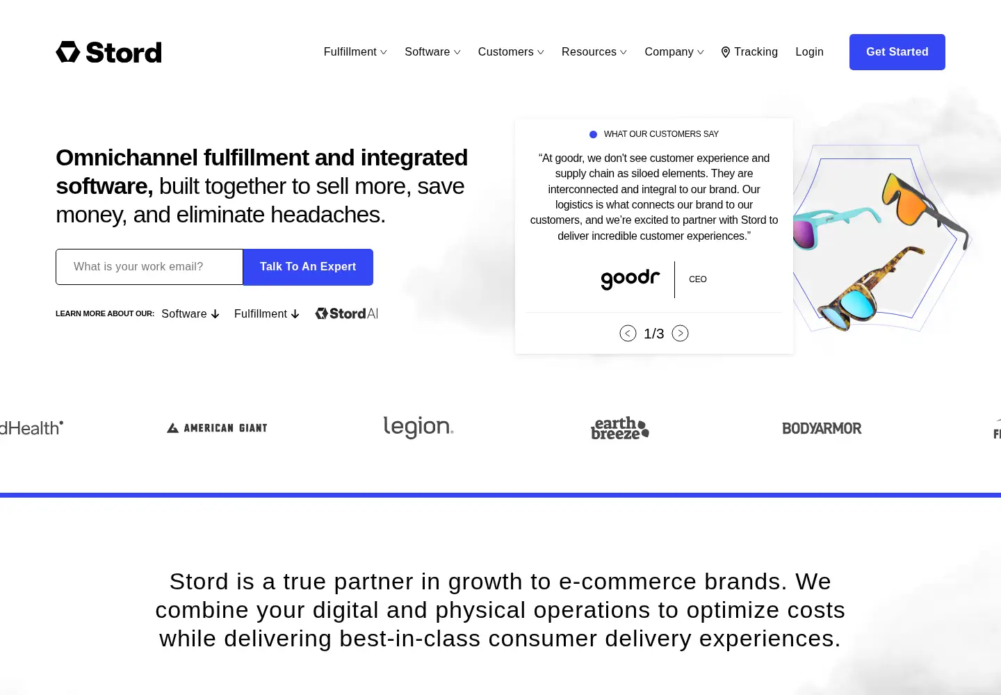 Screenshot of stord.com