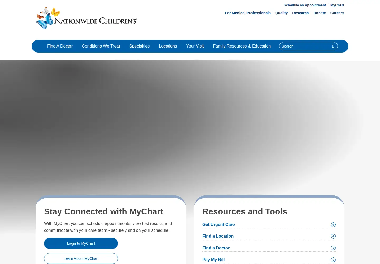 Screenshot of nationwidechildrens.org