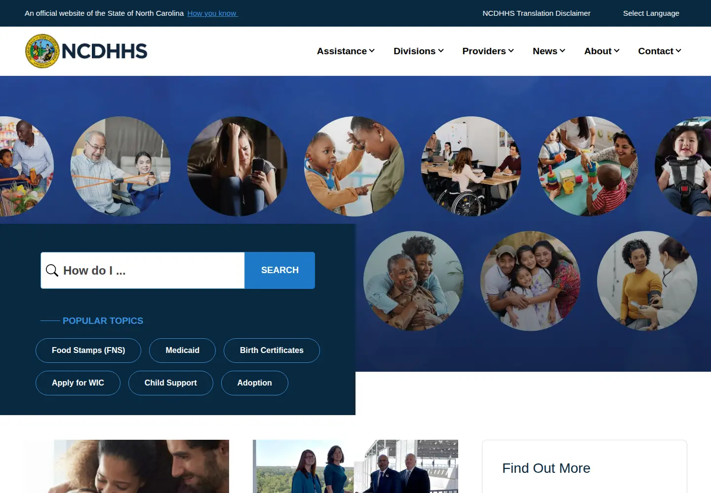 Screenshot of ncdhhs.gov