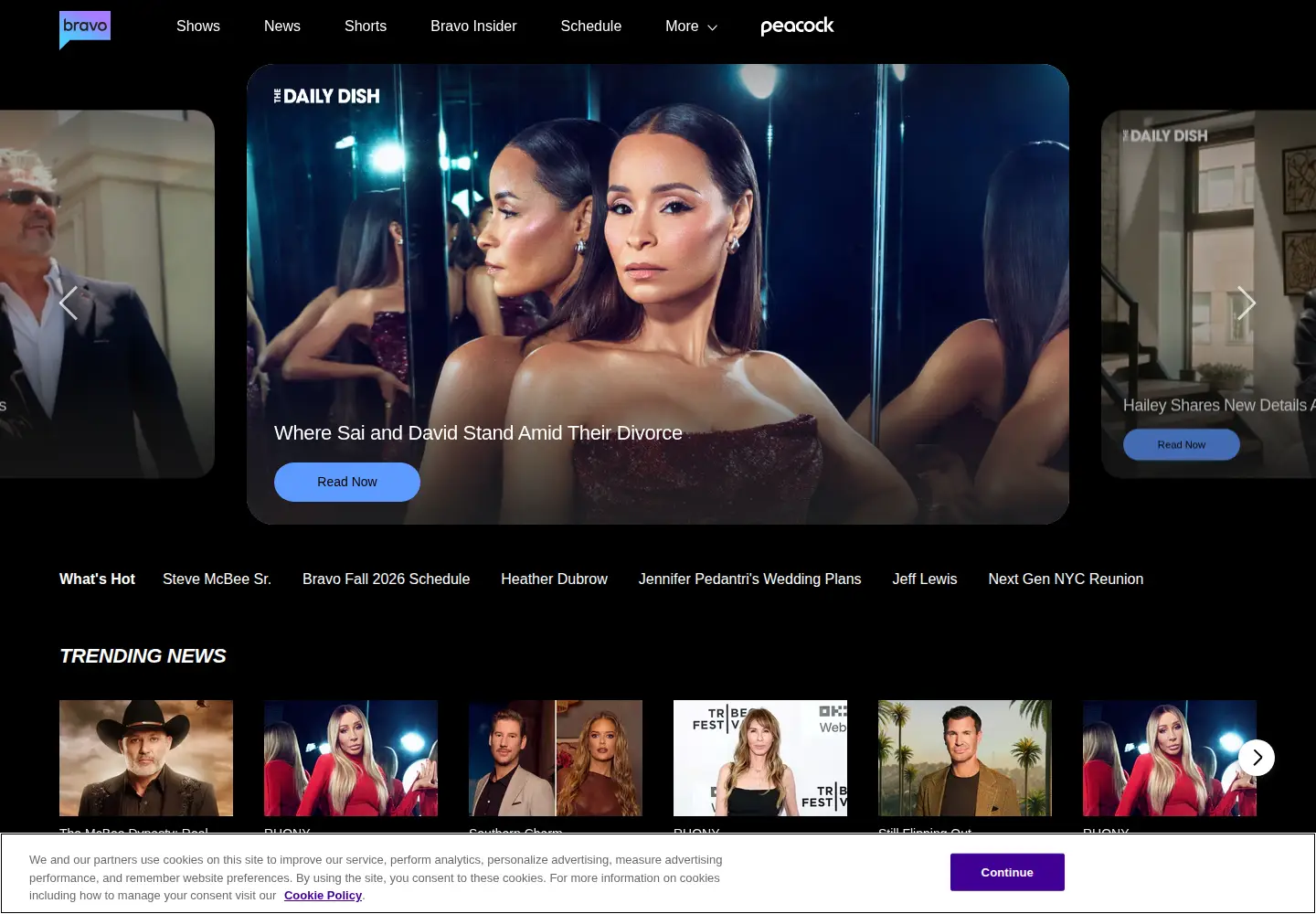 Screenshot of bravotv.com