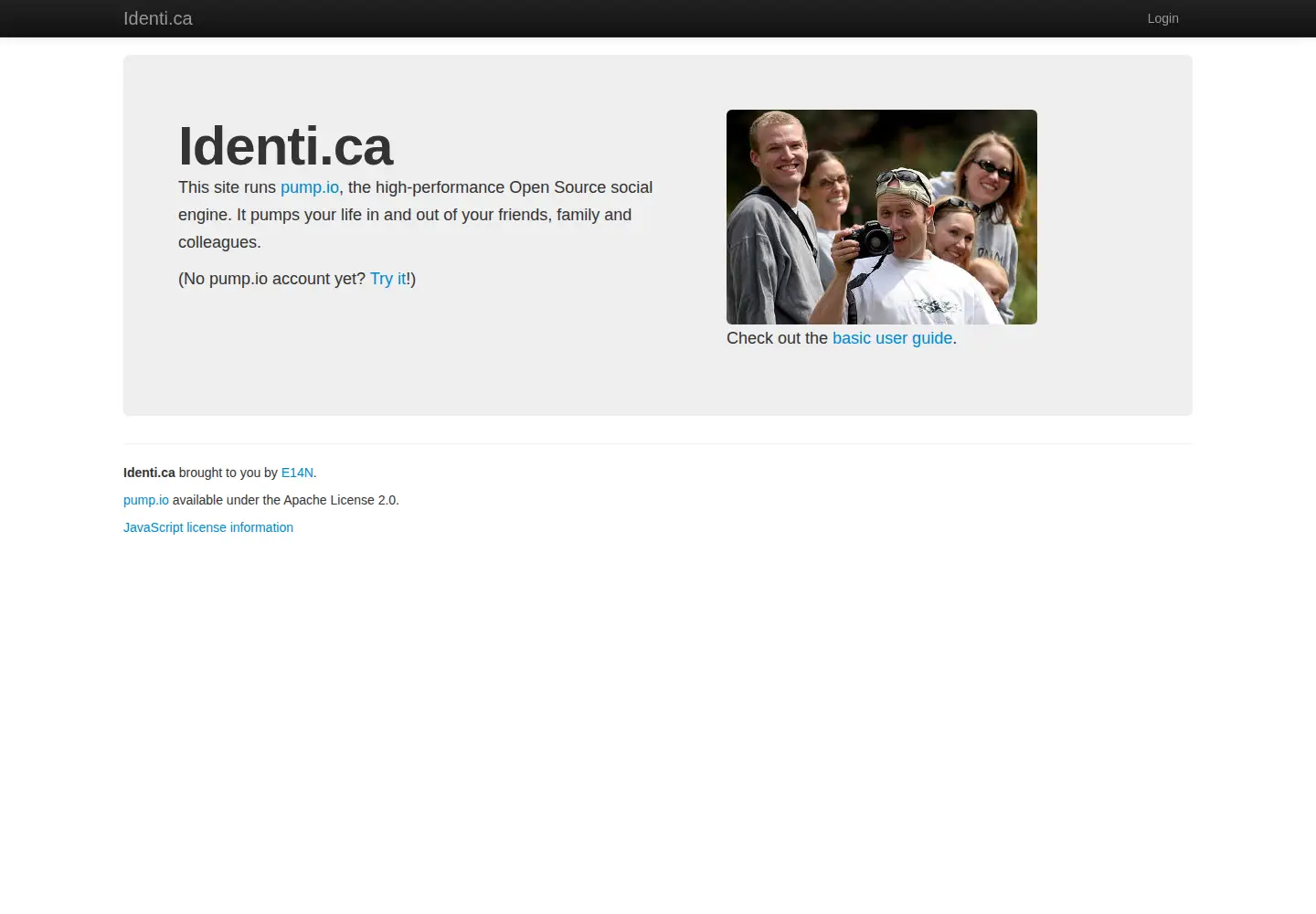 Screenshot of identi.ca