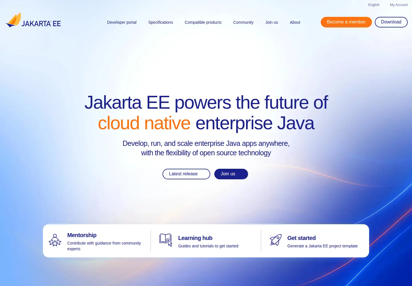 Screenshot of jakarta.ee