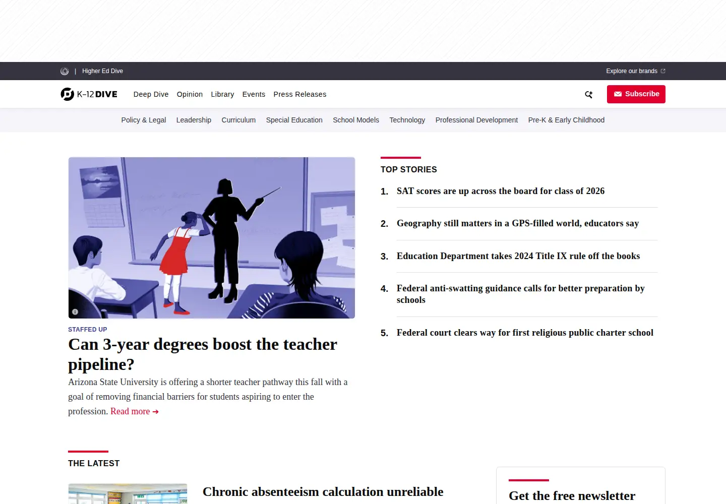 Screenshot of k12dive.com