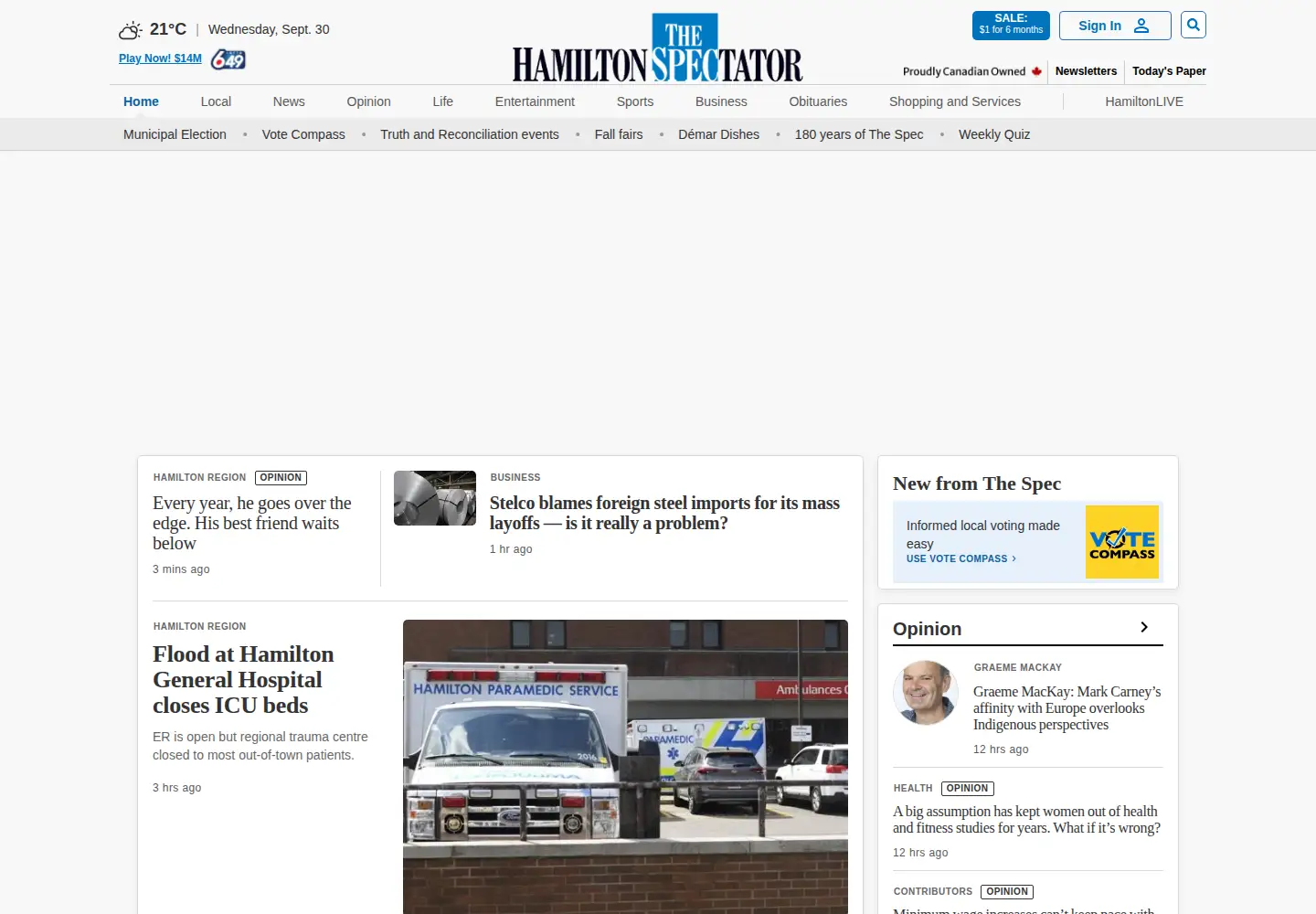 Screenshot of thespec.com