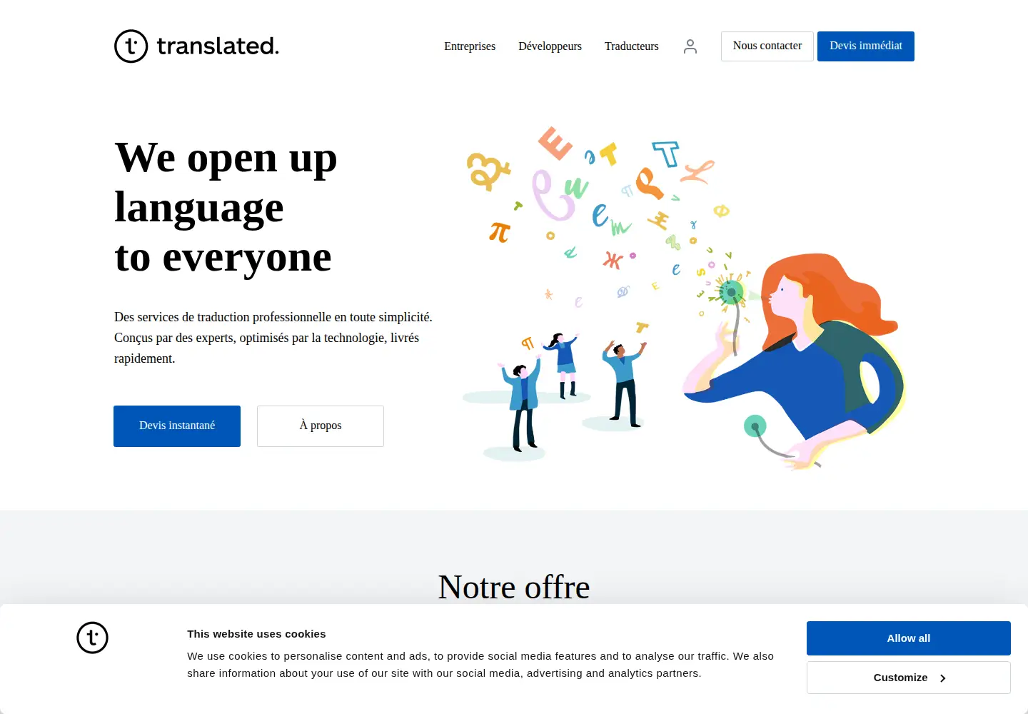 Screenshot of translated.net