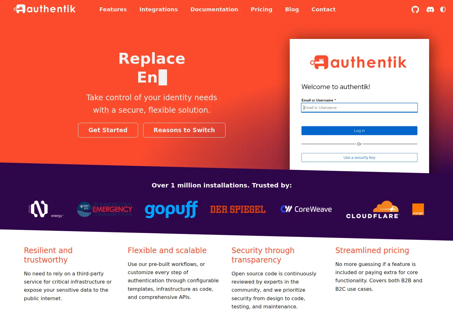 Screenshot of goauthentik.io