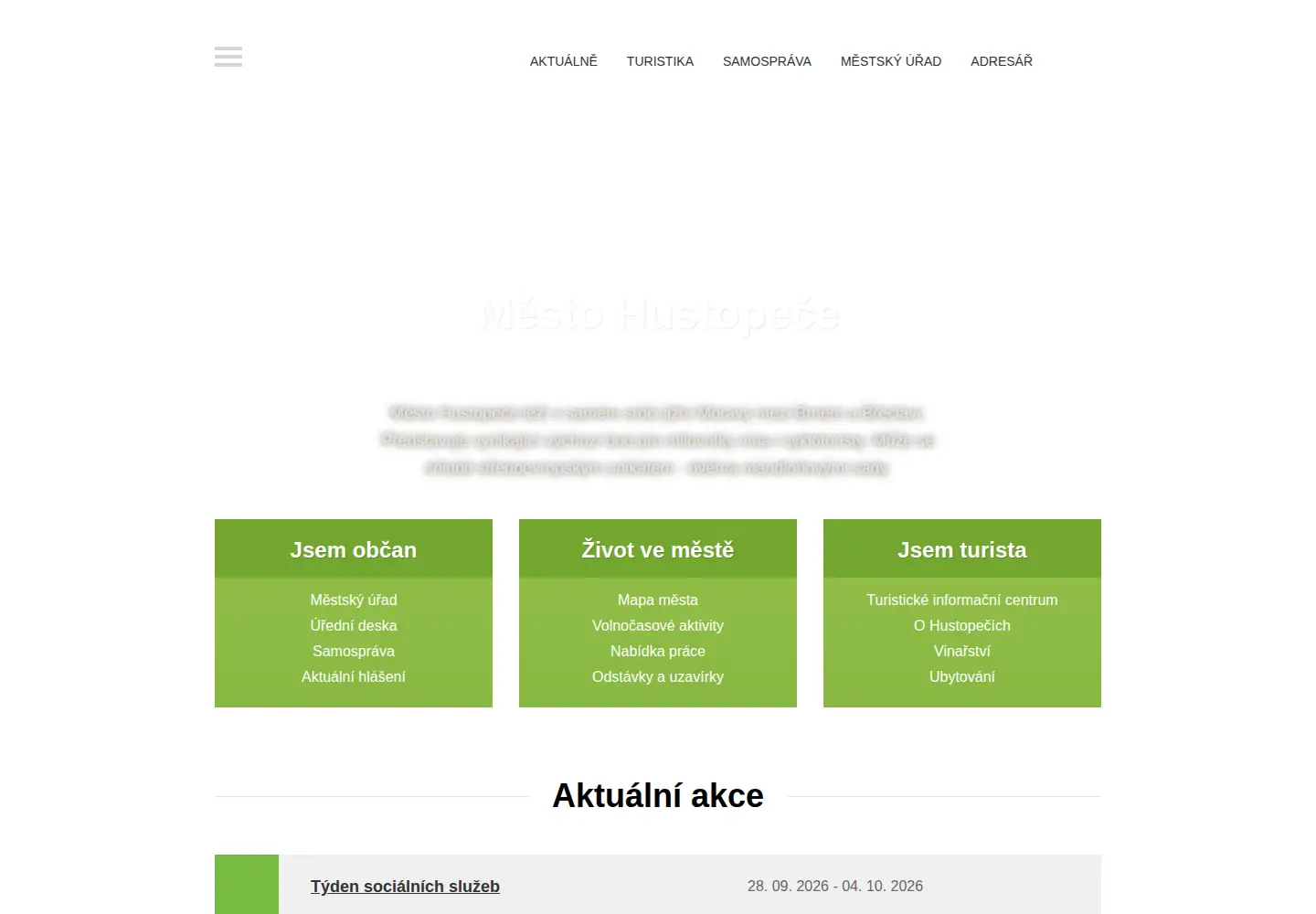 Screenshot of hustopece.cz