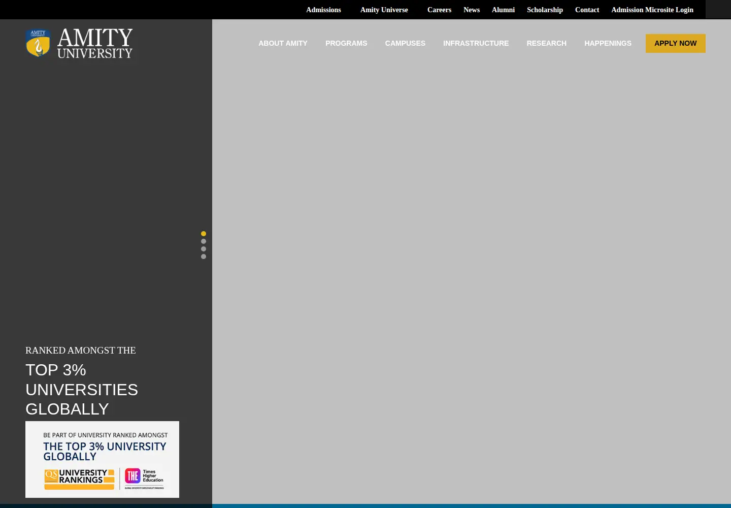 Screenshot of amity.edu