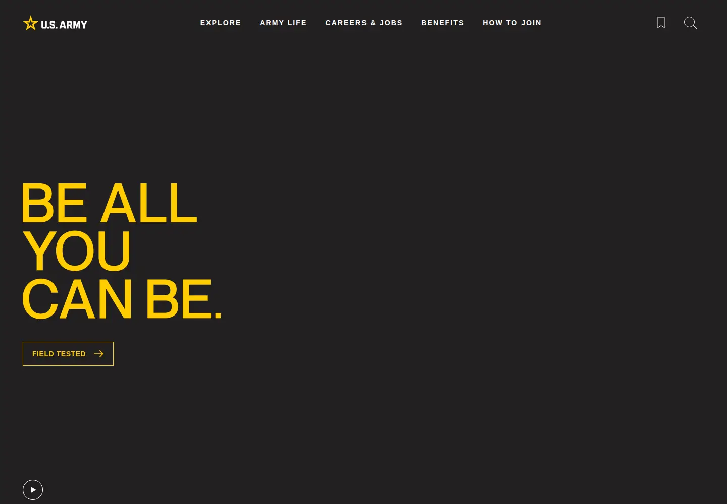 Screenshot of goarmy.com