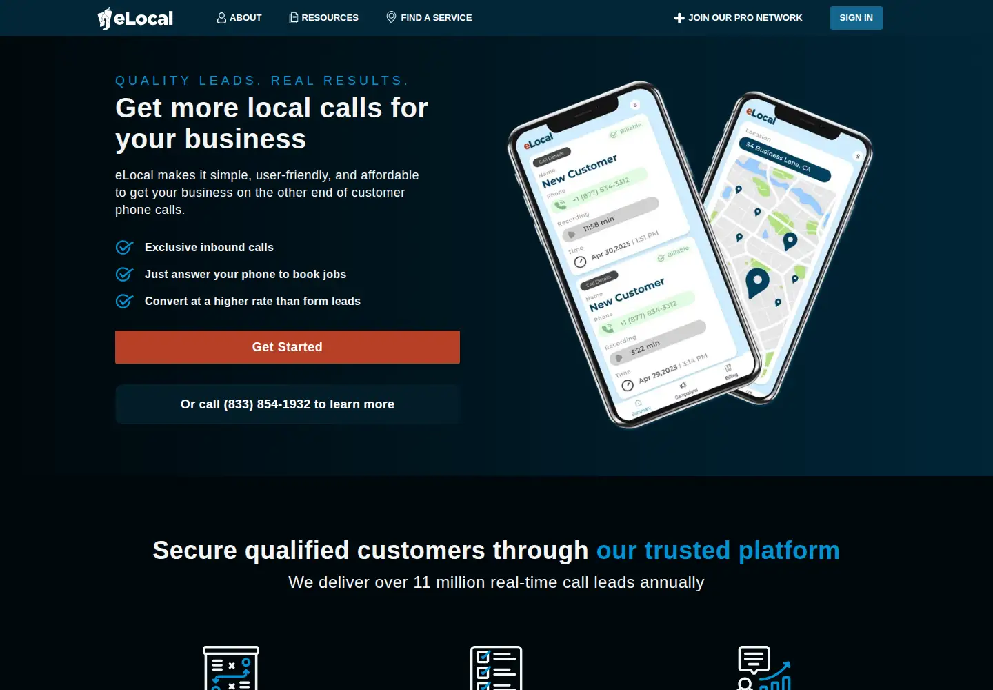 Screenshot of elocal.com