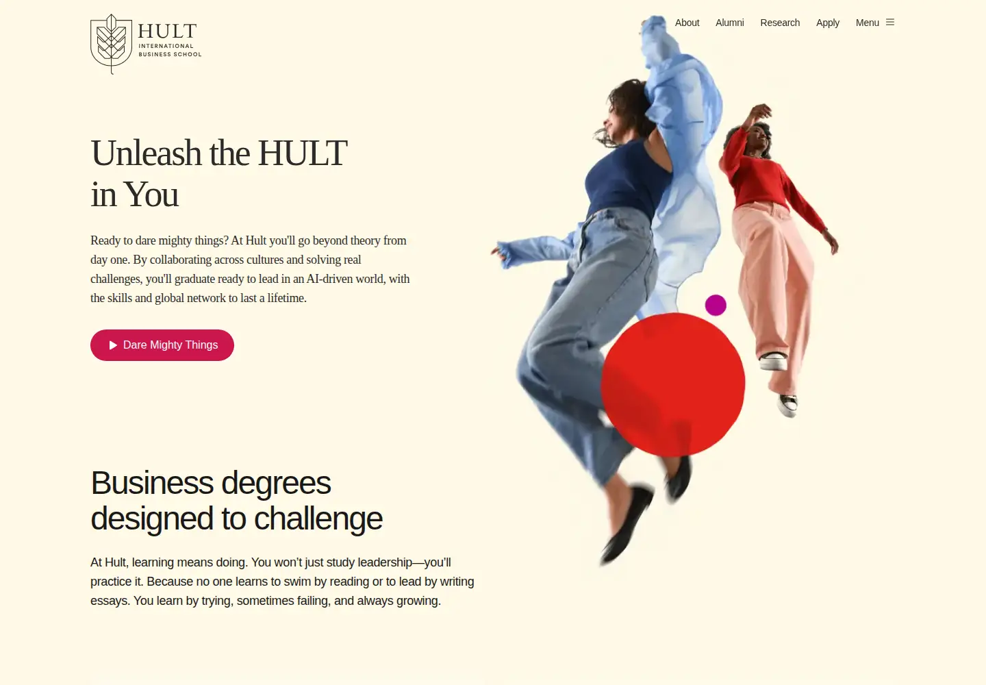 Screenshot of hult.edu