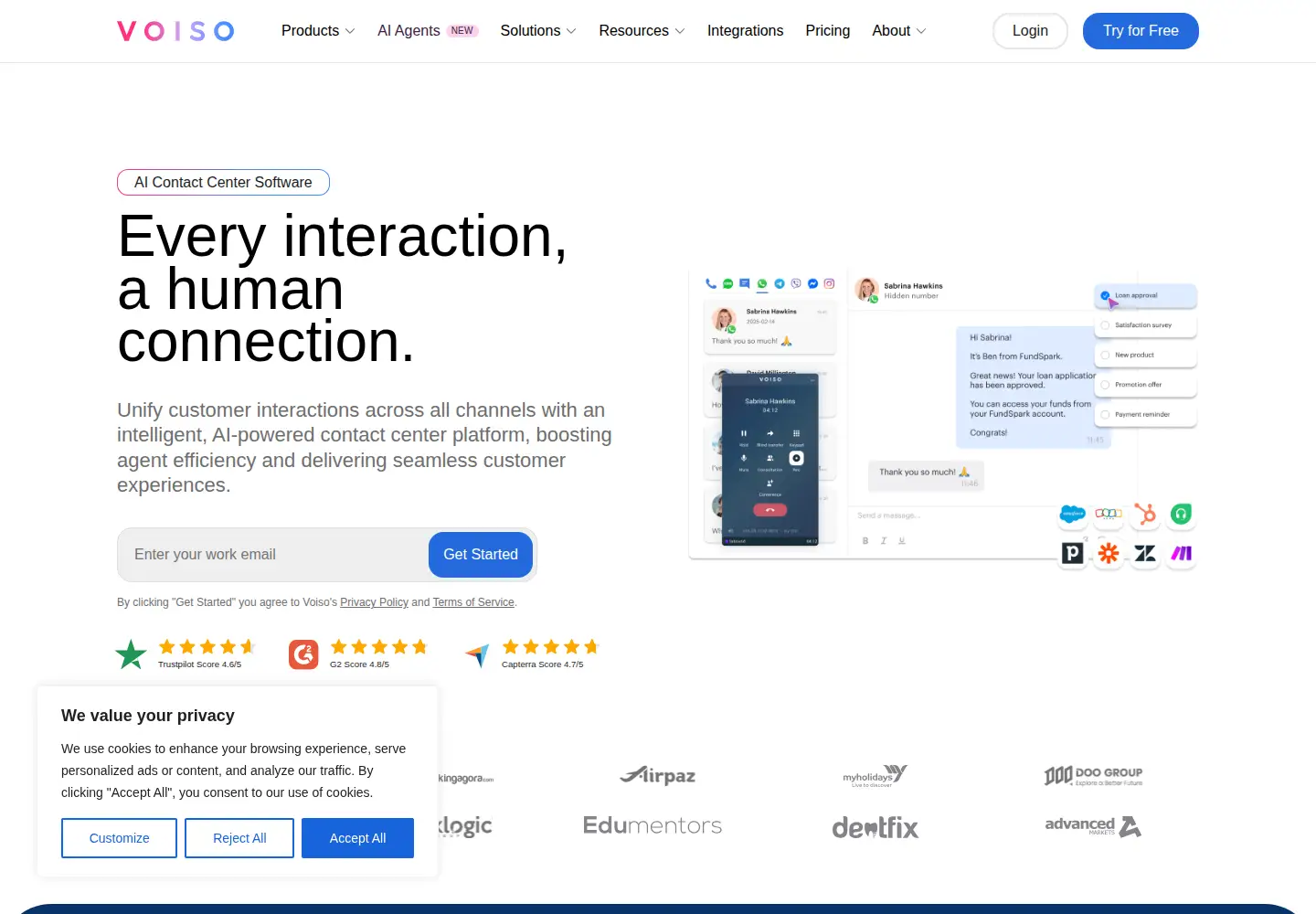 Screenshot of voiso.com