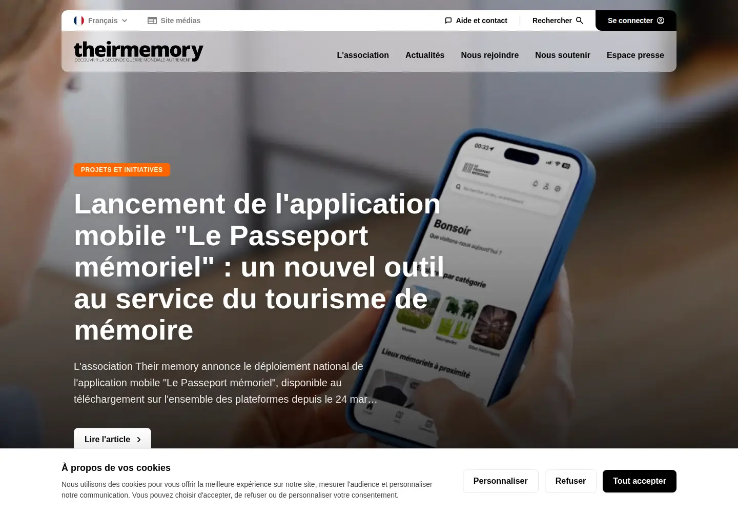 Screenshot of theirmemory.org