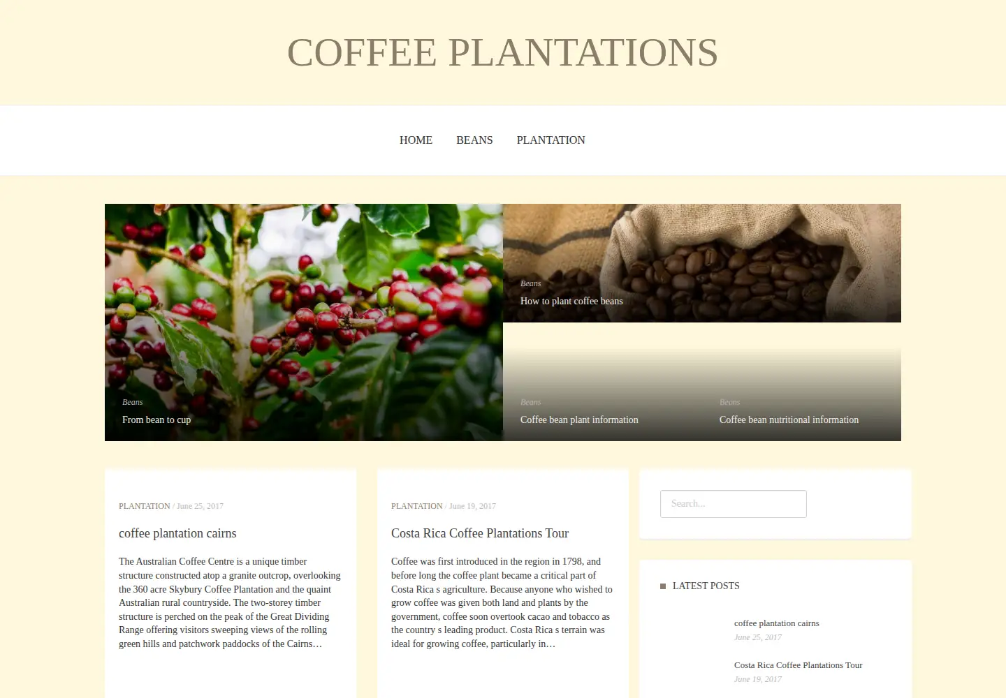 Captured homepage of democoffee.org in the current scan