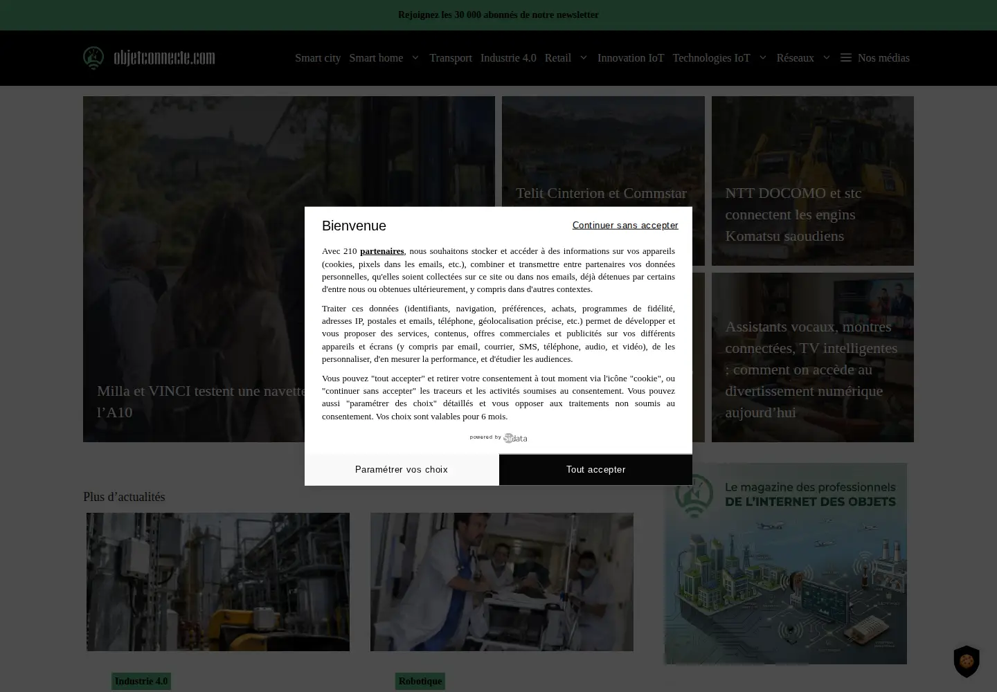 Captured homepage of objetconnecte.com in the current scan
