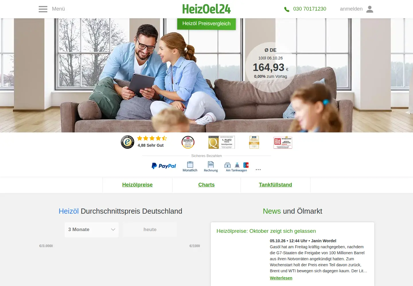 Screenshot of heizoel24.de