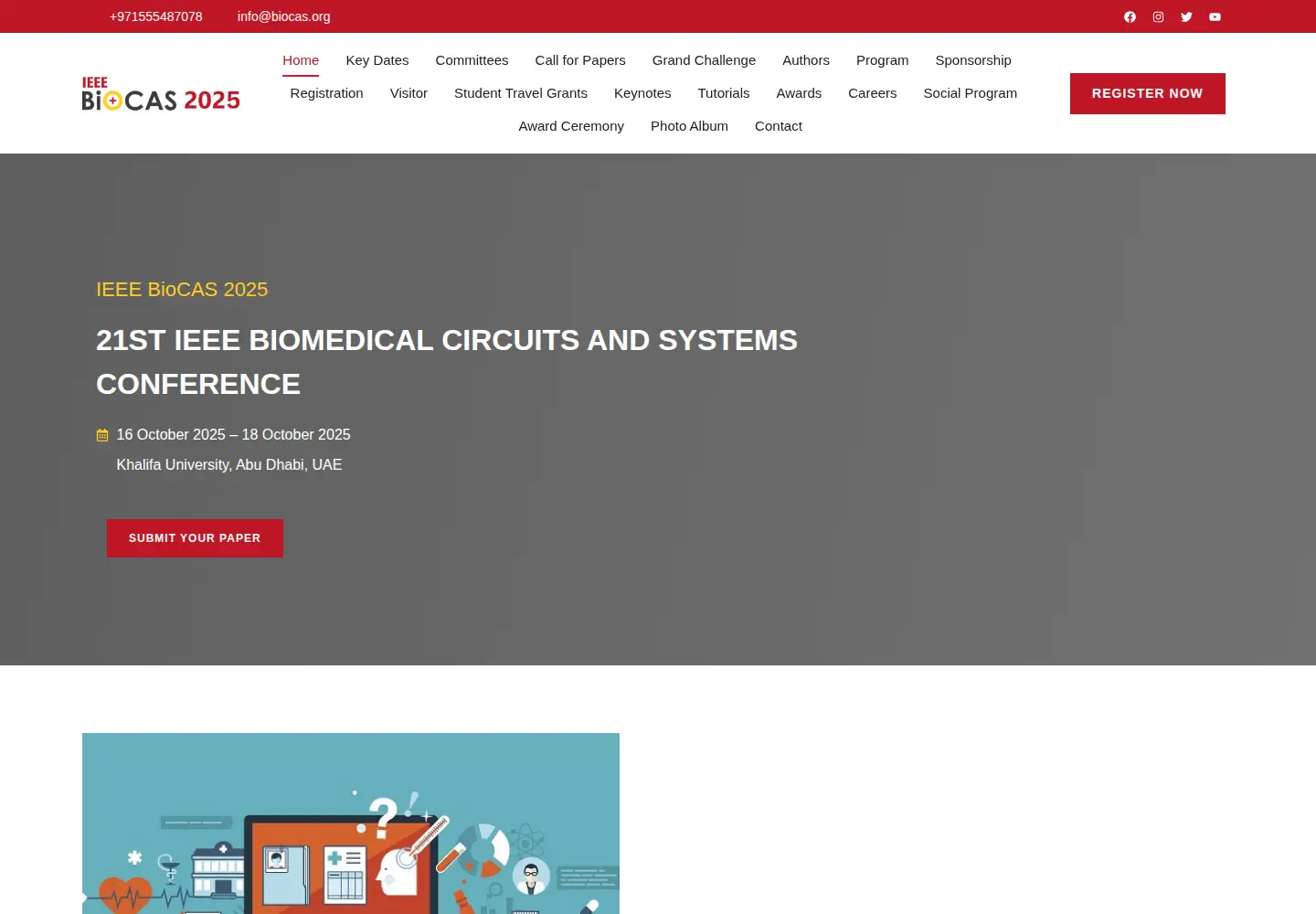 Captured homepage of ieee-biocas.org in the current scan