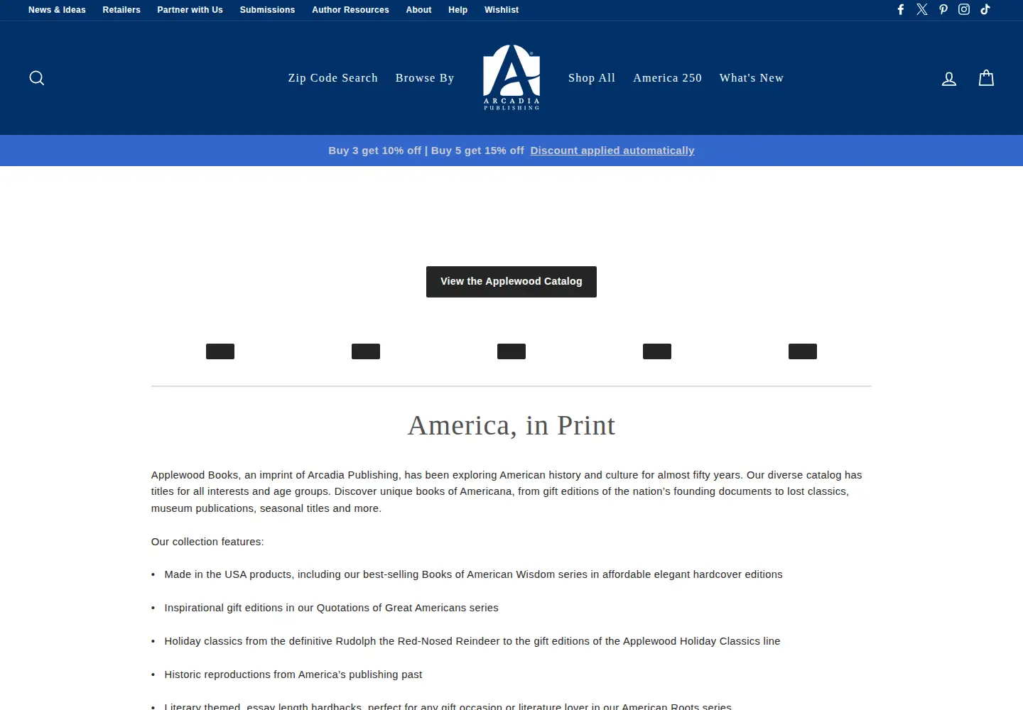 Captured homepage of applewoodbooks.com in the current scan