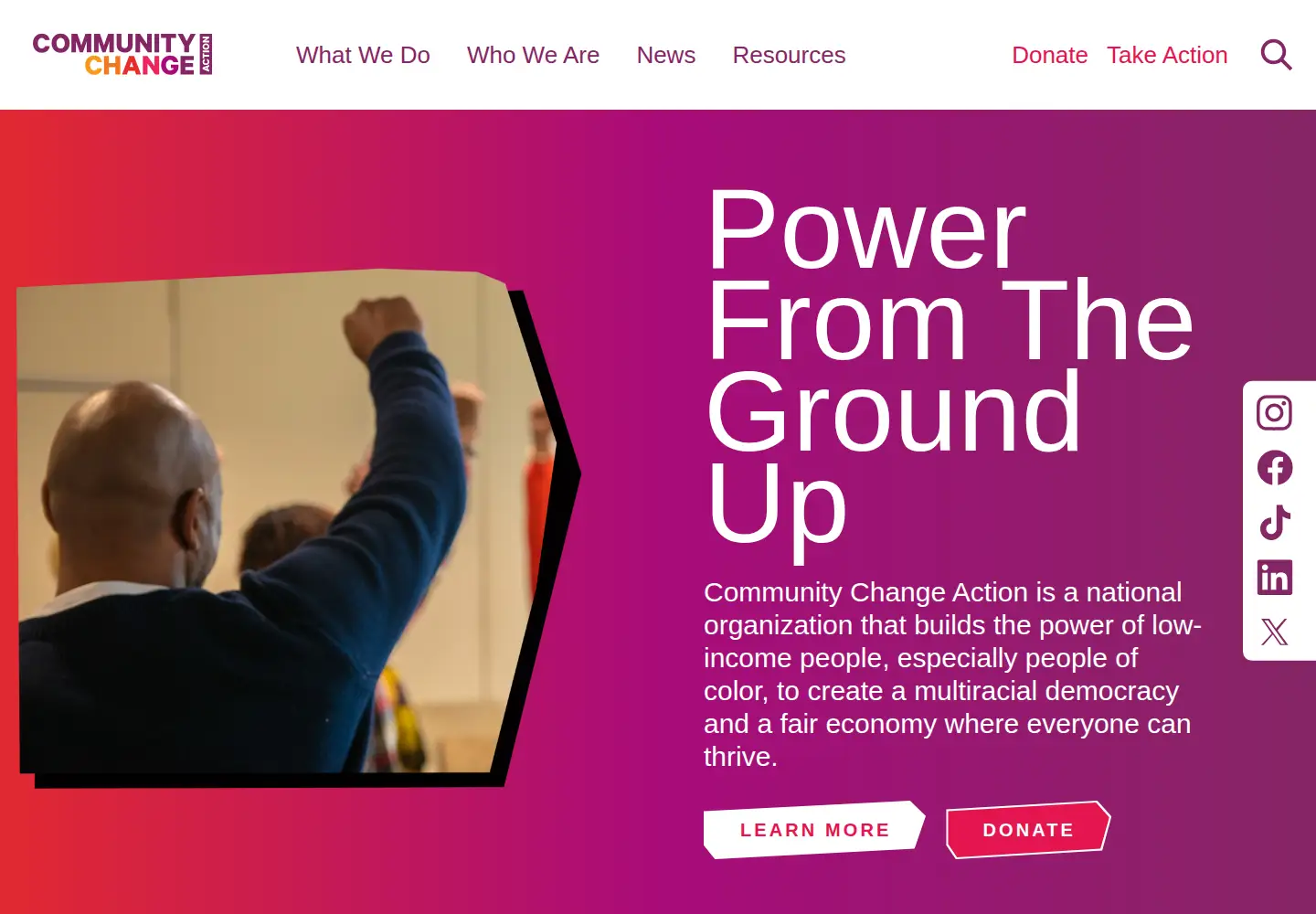 Screenshot of communitychangeaction.org