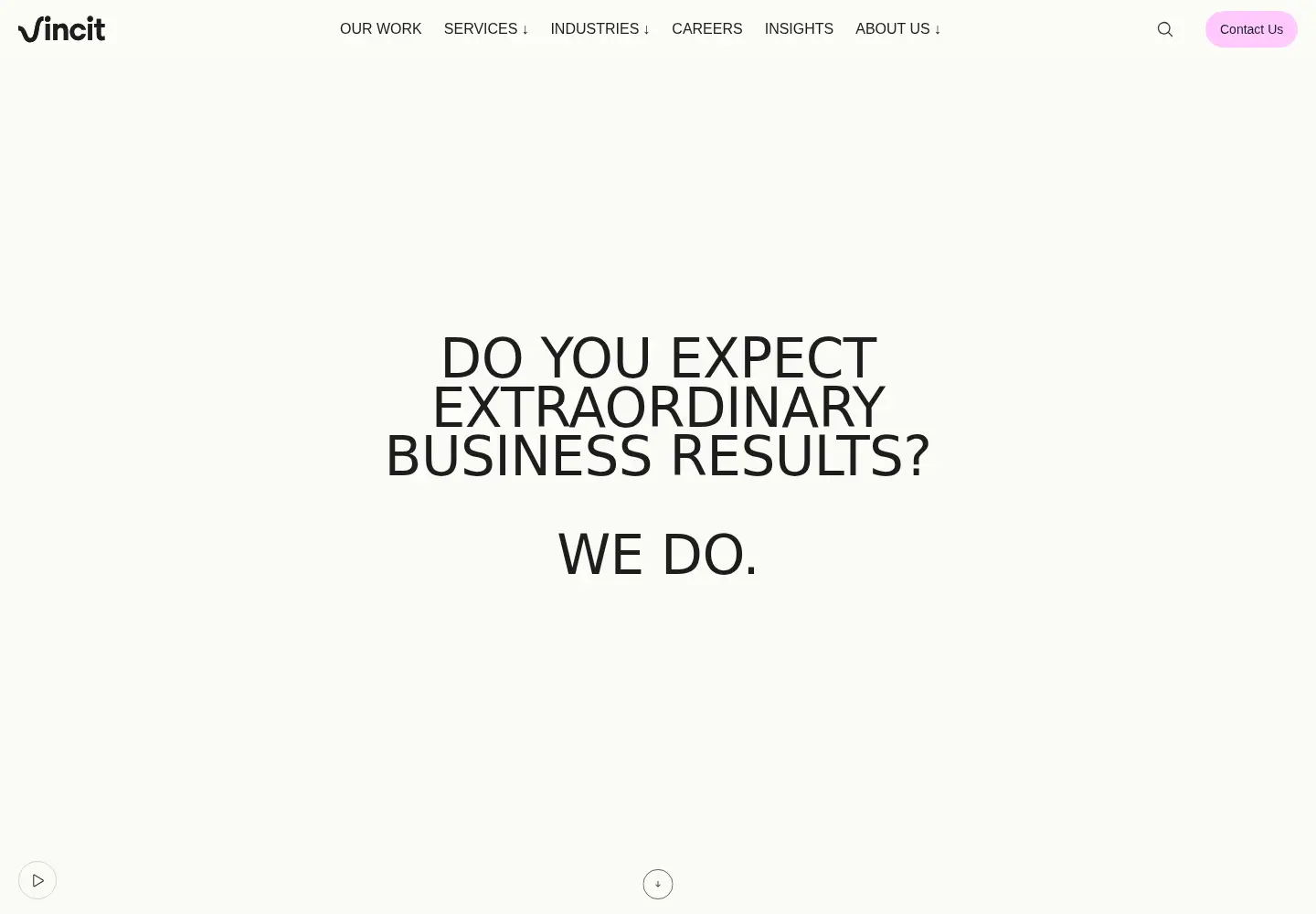 Captured homepage of vincit.fi in the current scan