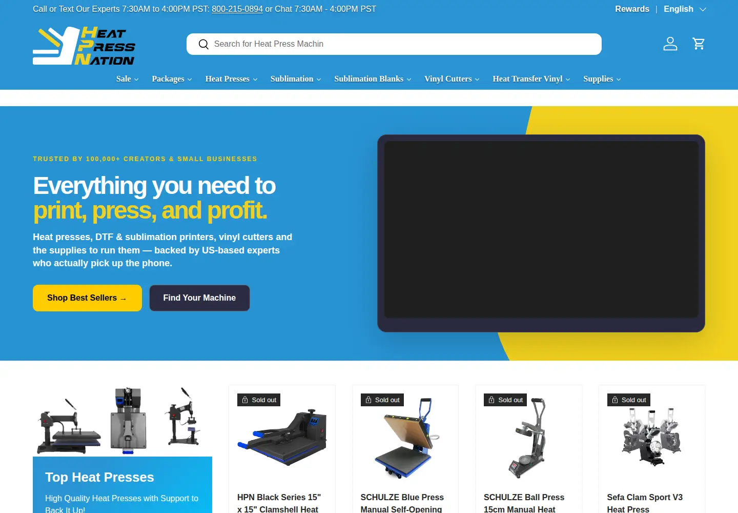 Captured homepage of heatpressnation.com in the current scan