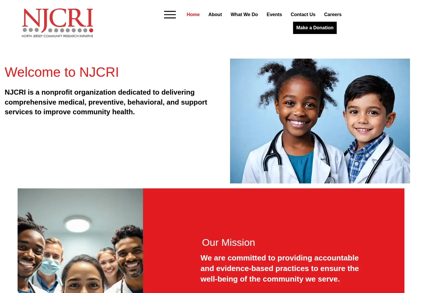Captured homepage of njcri.org in the current scan
