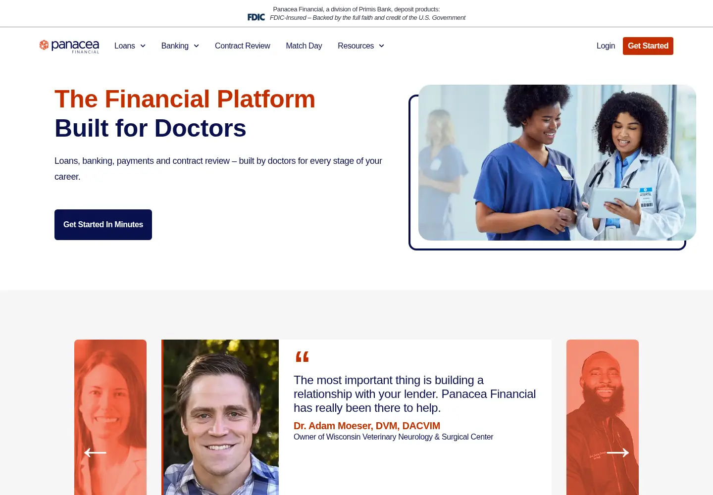 Captured homepage of panaceafinancial.com in the current scan