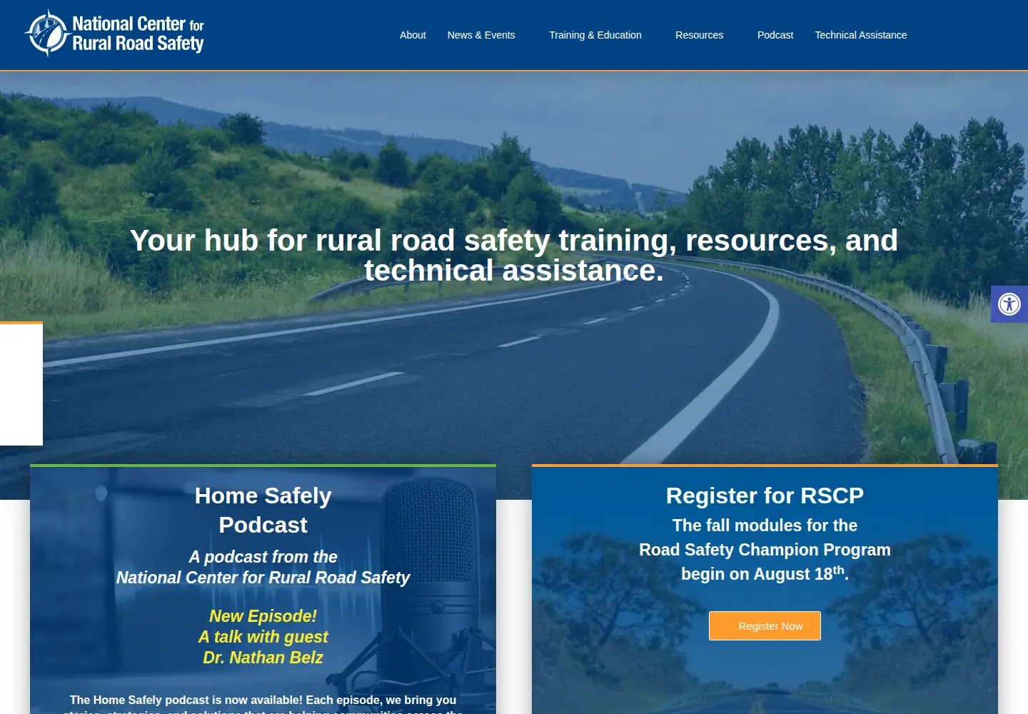 Captured homepage of ruralsafetycenter.org in the current scan
