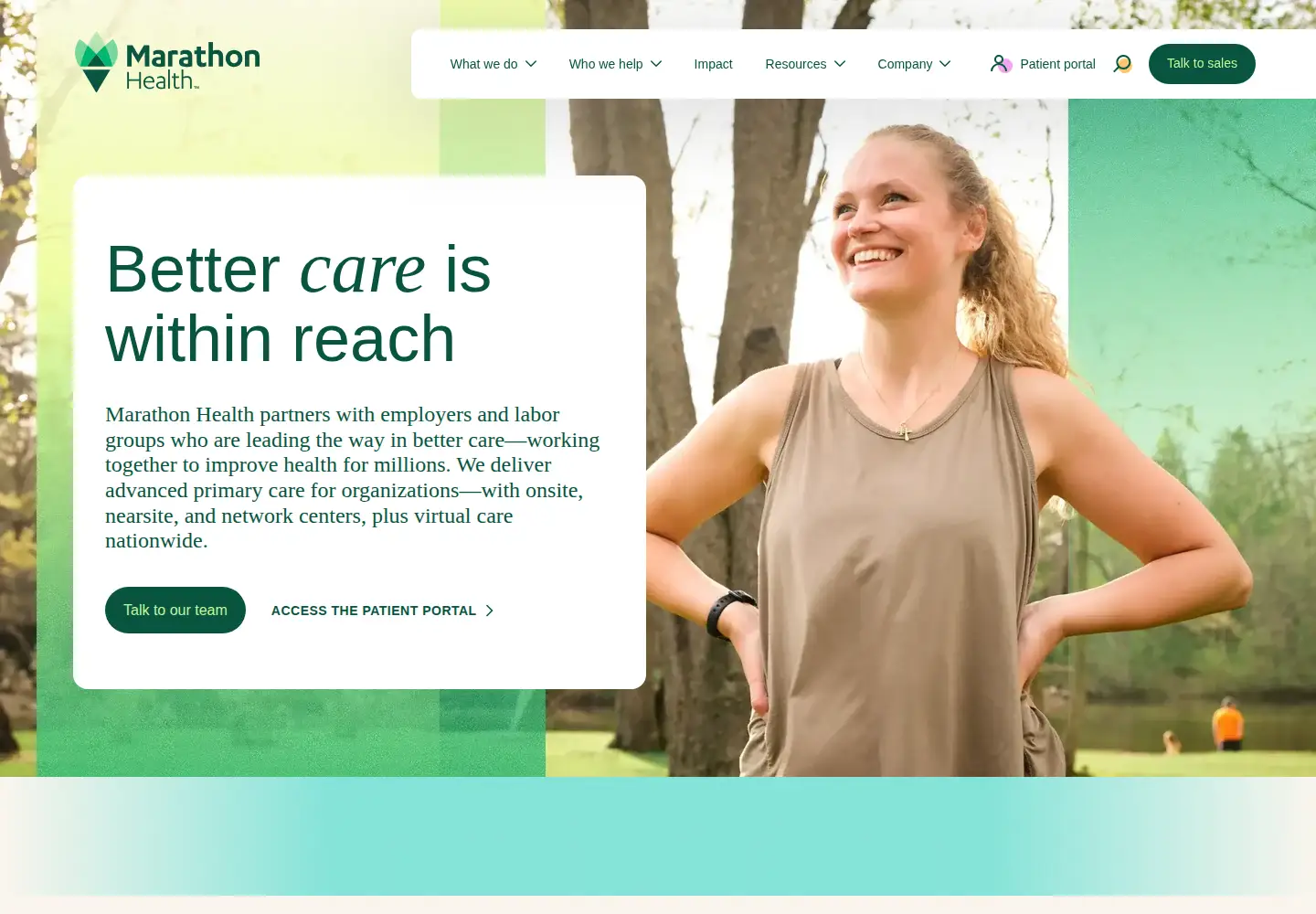 Screenshot of marathon.health