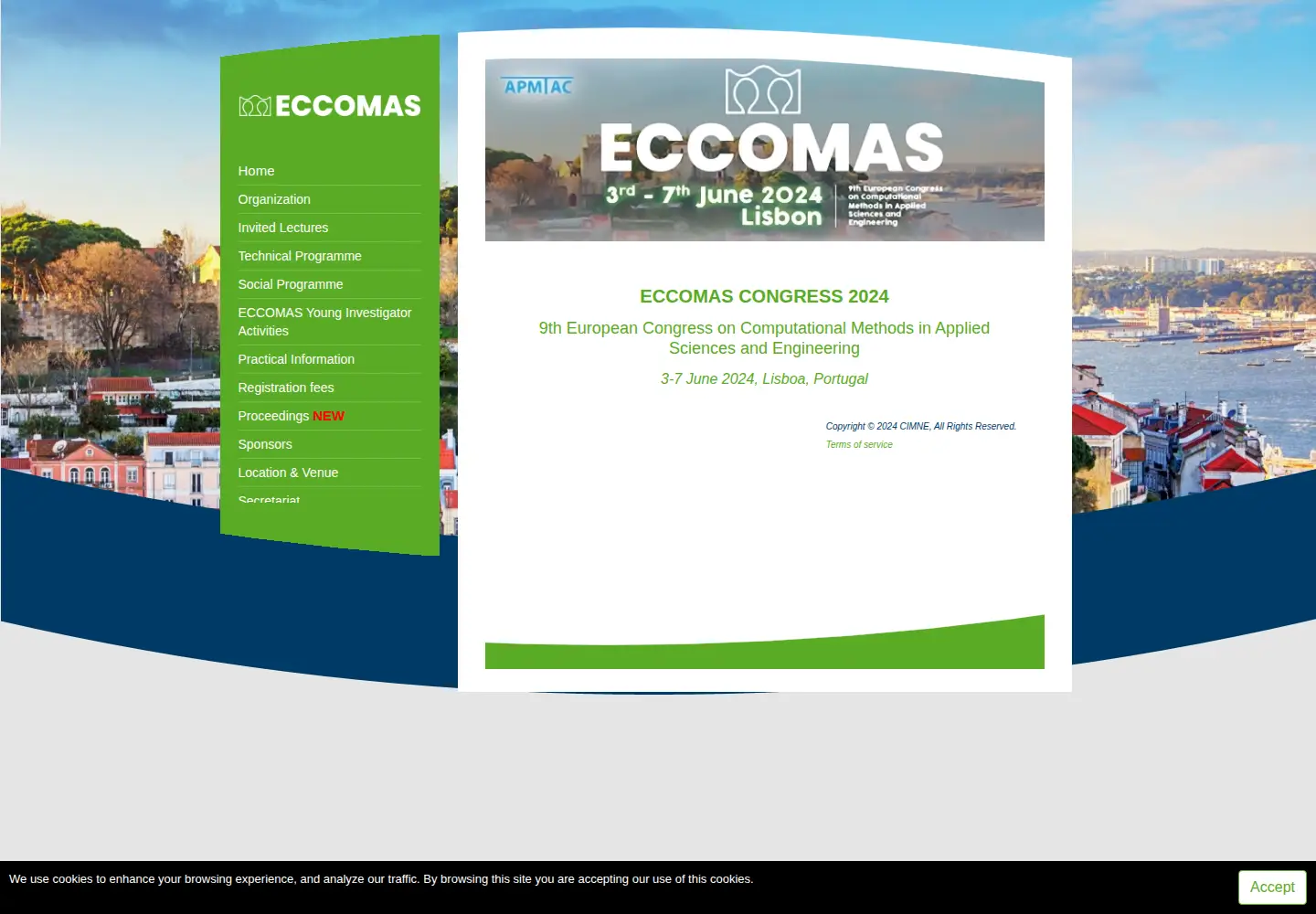 Captured homepage of eccomas2024.org in the current scan