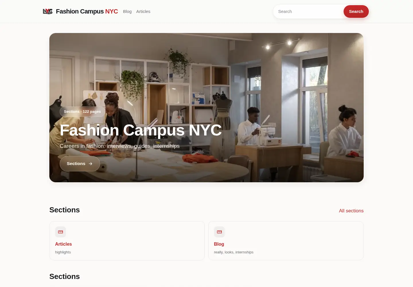 Screenshot of fashioncampusnyc.com