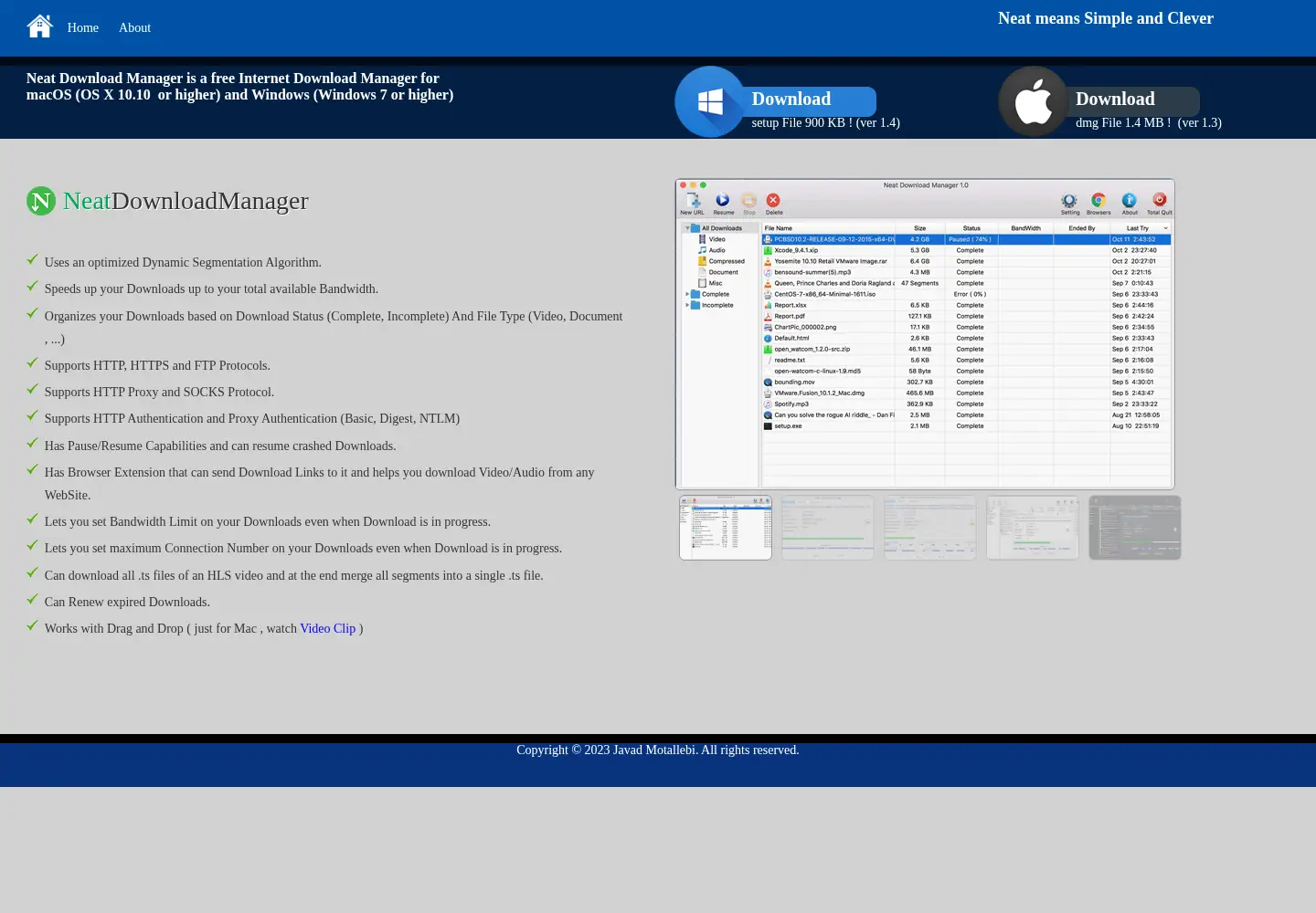 Screenshot of neatdownloadmanager.com